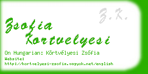 zsofia kortvelyesi business card